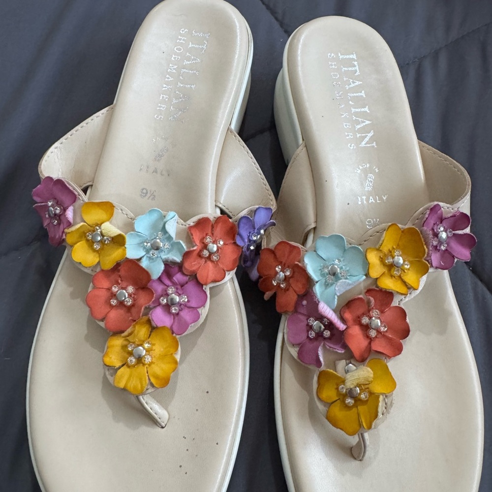 Italian Shoemakers Women's Sandals with Colorful Floral Design